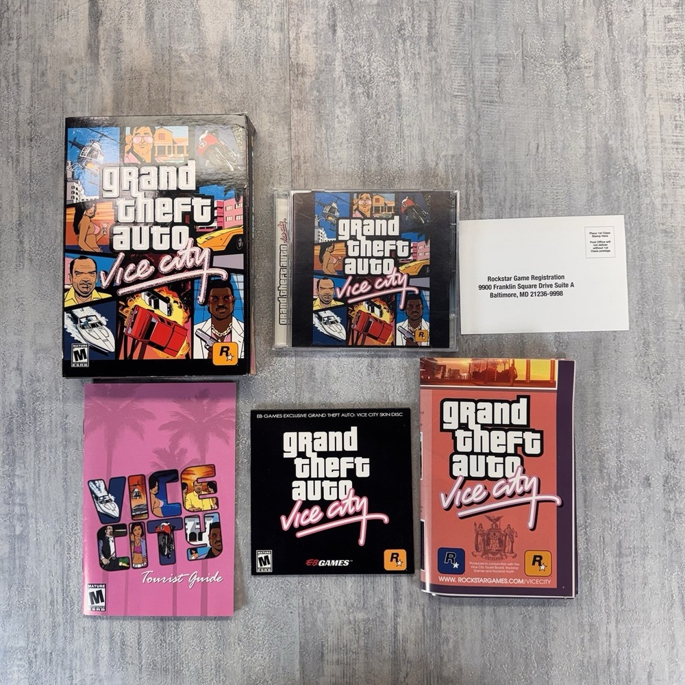 Grand Theft Auto: Vice City PC, 2003 Complete In Box + Large Poster Very Nice